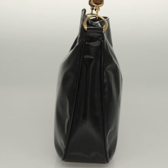 GUCCI Bamboo Hand Bag Enamel 2way Black Gold - Picture 11 of 16